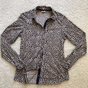 Boden Long Sleeve Print Button Down Blouse